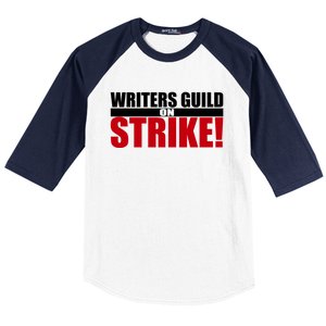 WGA Strike Writers Guild On Strike Writers Guild America Baseball Sleeve Shirt