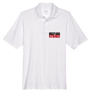 WGA Strike Writers Guild On Strike Writers Guild America Men's Origin Performance Pique Polo