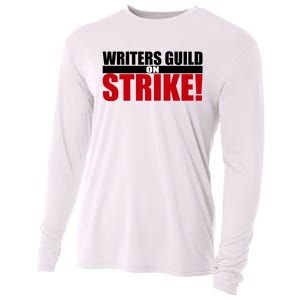 WGA Strike Writers Guild On Strike Writers Guild America Cooling Performance Long Sleeve Crew