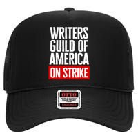 WGA Strong Writers Guild Of America On Strike High Crown Mesh Back Trucker Hat