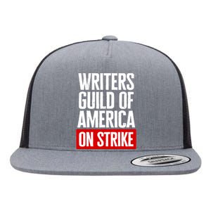 WGA Strong Writers Guild Of America On Strike Flat Bill Trucker Hat