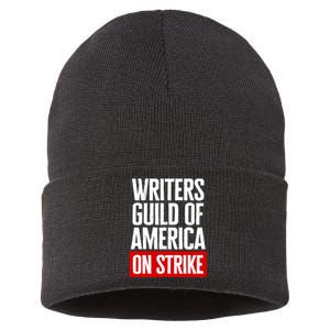 WGA Strong Writers Guild Of America On Strike Sustainable Knit Beanie