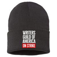 WGA Strong Writers Guild Of America On Strike Sustainable Knit Beanie