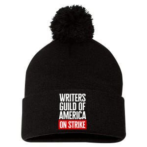 WGA Strong Writers Guild Of America On Strike Pom Pom 12in Knit Beanie