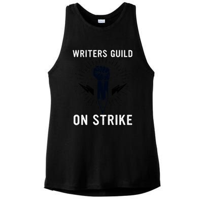 WGA Strike Writers Guild On Strike Writers Guild America Ladies PosiCharge Tri-Blend Wicking Tank