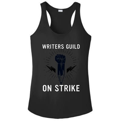 WGA Strike Writers Guild On Strike Writers Guild America Ladies PosiCharge Competitor Racerback Tank