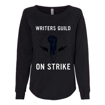 WGA Strike Writers Guild On Strike Writers Guild America Womens California Wash Sweatshirt