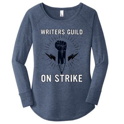 WGA Strike Writers Guild On Strike Writers Guild America Women's Perfect Tri Tunic Long Sleeve Shirt