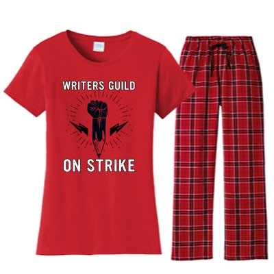 WGA Strike Writers Guild On Strike Writers Guild America Women's Flannel Pajama Set