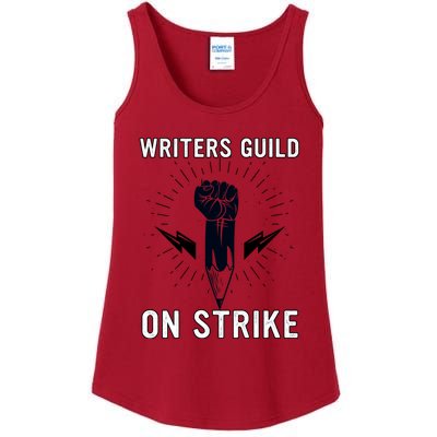 WGA Strike Writers Guild On Strike Writers Guild America Ladies Essential Tank