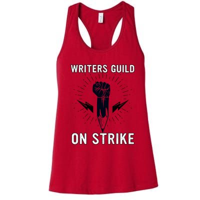 WGA Strike Writers Guild On Strike Writers Guild America Women's Racerback Tank