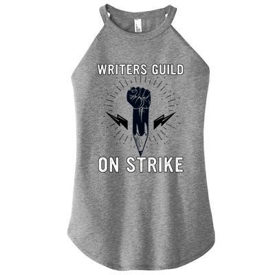 WGA Strike Writers Guild On Strike Writers Guild America Women's Perfect Tri Rocker Tank