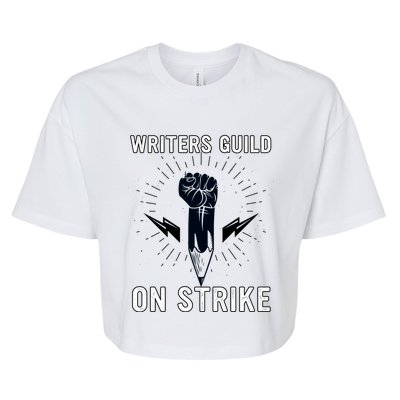 WGA Strike Writers Guild On Strike Writers Guild America Bella+Canvas Jersey Crop Tee