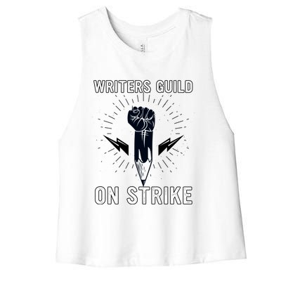 WGA Strike Writers Guild On Strike Writers Guild America Women's Racerback Cropped Tank