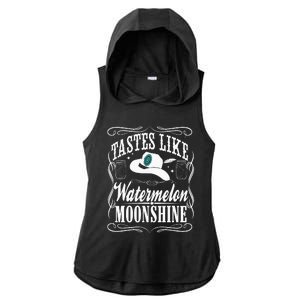 Whiskey Style Watermelon Moonshine Ladies PosiCharge Tri-Blend Wicking Draft Hoodie Tank