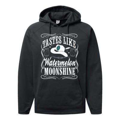 Whiskey Style Watermelon Moonshine Performance Fleece Hoodie