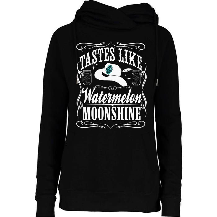 Whiskey Style Watermelon Moonshine Womens Funnel Neck Pullover Hood