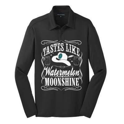 Whiskey Style Watermelon Moonshine Silk Touch Performance Long Sleeve Polo