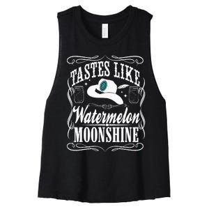 Whiskey Style Watermelon Moonshine Women's Racerback Cropped Tank