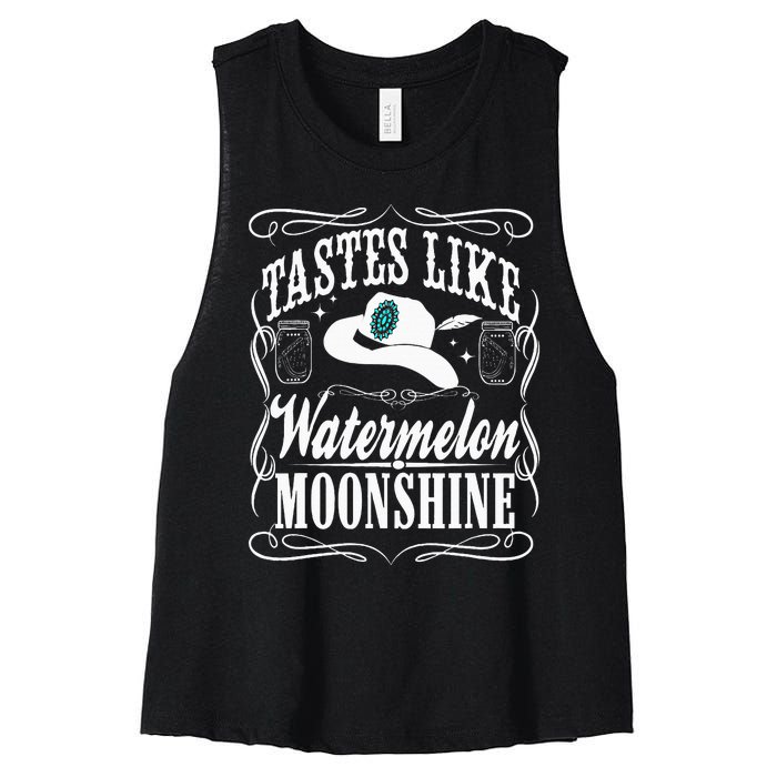 Whiskey Style Watermelon Moonshine Women's Racerback Cropped Tank