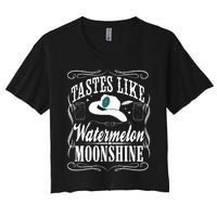 Whiskey Style Watermelon Moonshine Women's Crop Top Tee