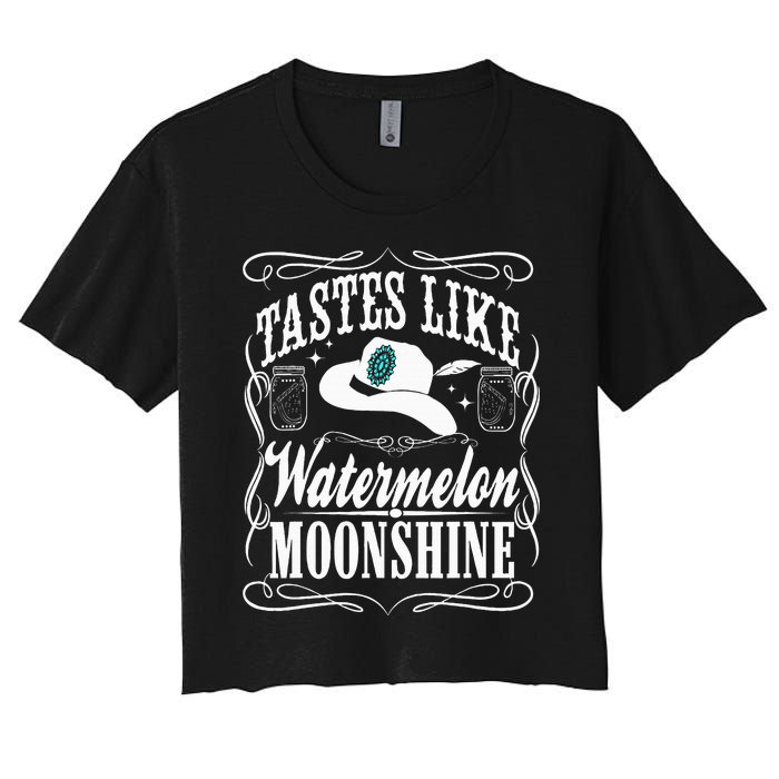 Whiskey Style Watermelon Moonshine Women's Crop Top Tee