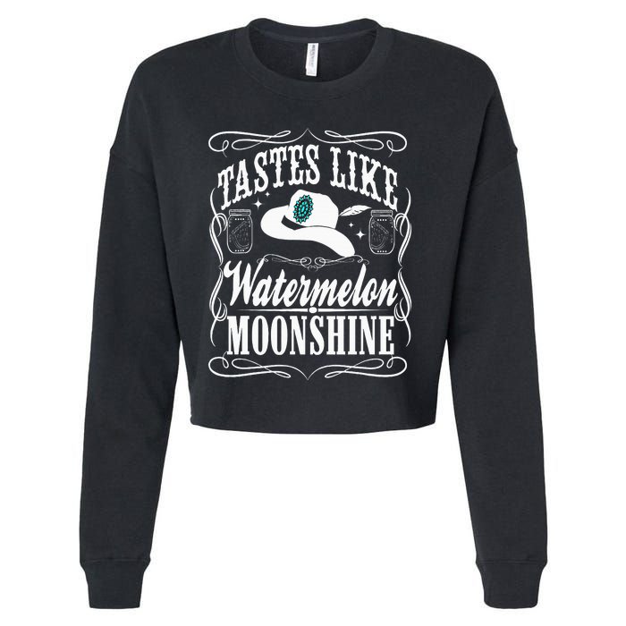 Whiskey Style Watermelon Moonshine Cropped Pullover Crew