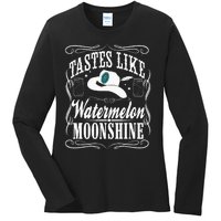 Whiskey Style Watermelon Moonshine Ladies Long Sleeve Shirt