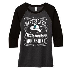 Whiskey Style Watermelon Moonshine Women's Tri-Blend 3/4-Sleeve Raglan Shirt