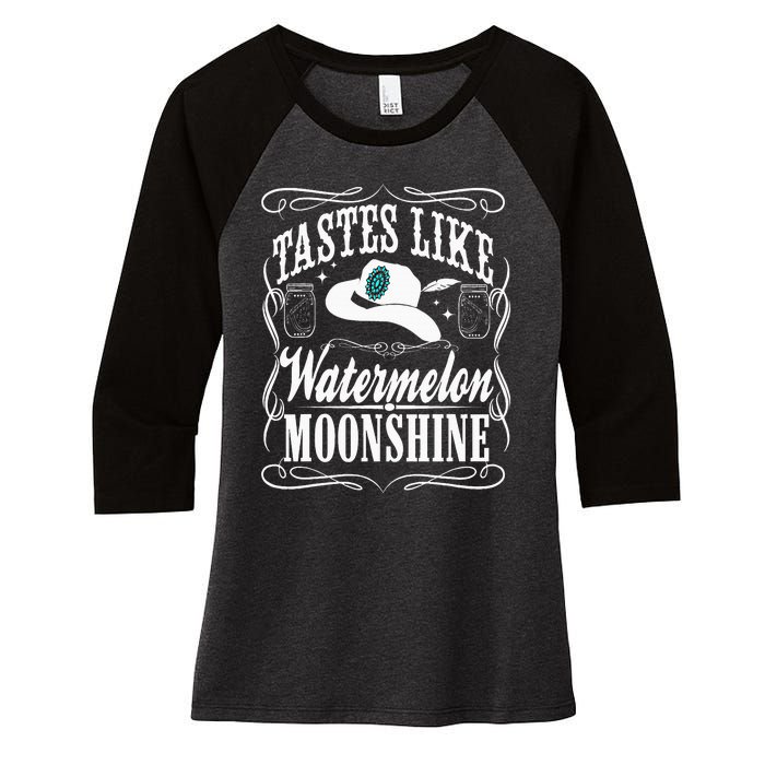 Whiskey Style Watermelon Moonshine Women's Tri-Blend 3/4-Sleeve Raglan Shirt