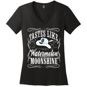 Whiskey Style Watermelon Moonshine Women's V-Neck T-Shirt