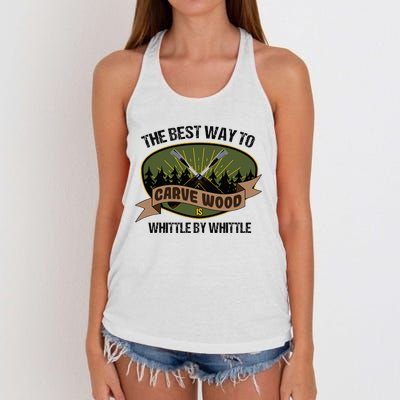 Wood Sculpture Whittle Wood Carving Woodcarver Women's Knotted Racerback Tank