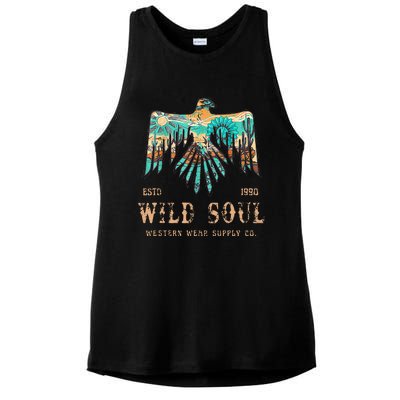 Wild Soul Western Wear Southwest Thunderbird Desert Vibes Ladies PosiCharge Tri-Blend Wicking Tank