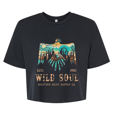 Wild Soul Western Wear Southwest Thunderbird Desert Vibes Bella+Canvas Jersey Crop Tee