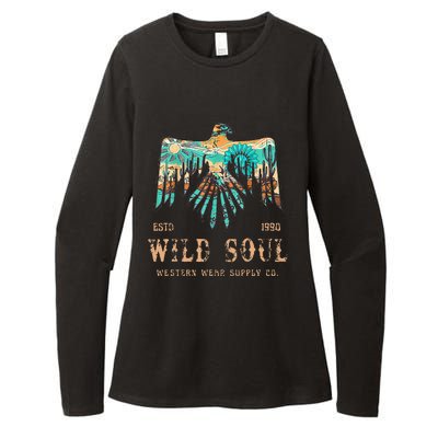 Wild Soul Western Wear Southwest Thunderbird Desert Vibes Womens CVC Long Sleeve Shirt