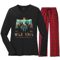 Wild Soul Western Wear Southwest Thunderbird Desert Vibes Women's Long Sleeve Flannel Pajama Set 