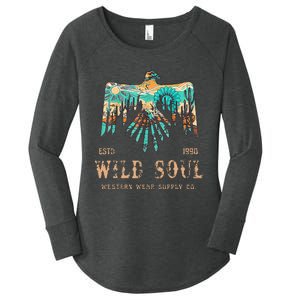 Wild Soul Western Wear Southwest Thunderbird Desert Vibes Women's Perfect Tri Tunic Long Sleeve Shirt