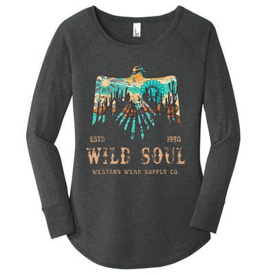 Wild Soul Western Wear Southwest Thunderbird Desert Vibes Women's Perfect Tri Tunic Long Sleeve Shirt