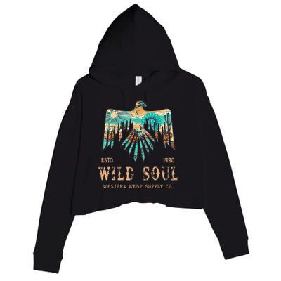 Wild Soul Western Wear Southwest Thunderbird Desert Vibes Crop Fleece Hoodie