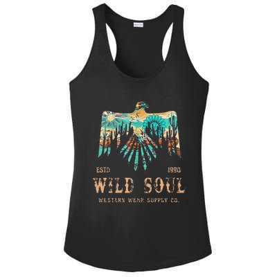 Wild Soul Western Wear Southwest Thunderbird Desert Vibes Ladies PosiCharge Competitor Racerback Tank