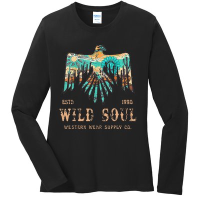 Wild Soul Western Wear Southwest Thunderbird Desert Vibes Ladies Long Sleeve Shirt