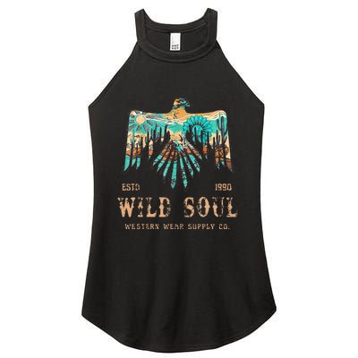 Wild Soul Western Wear Southwest Thunderbird Desert Vibes Women's Perfect Tri Rocker Tank