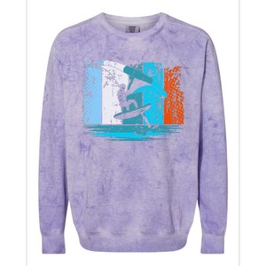 Wing Surf Wing Foil Wingsurfer Retro Colorblast Crewneck Sweatshirt