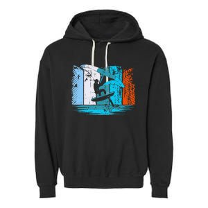 Wing Surf Wing Foil Wingsurfer Retro Garment-Dyed Fleece Hoodie