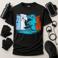 Wing Surf Wing Foil Wingsurfer Retro Cooling Performance Crew T-Shirt