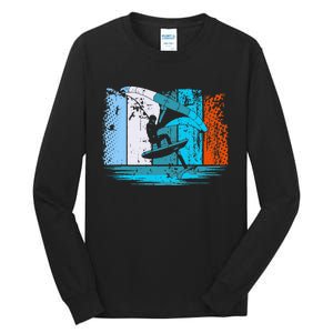 Wing Surf Wing Foil Wingsurfer Retro Tall Long Sleeve T-Shirt