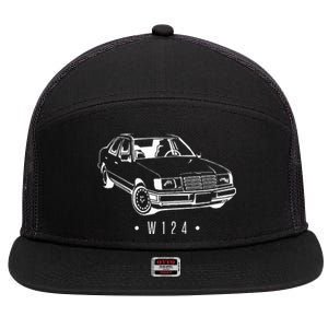 W124 Silhouette 7 Panel Mesh Trucker Snapback Hat