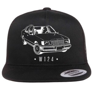 W124 Silhouette Flat Bill Trucker Hat