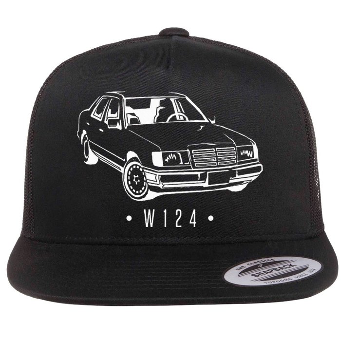 W124 Silhouette Flat Bill Trucker Hat