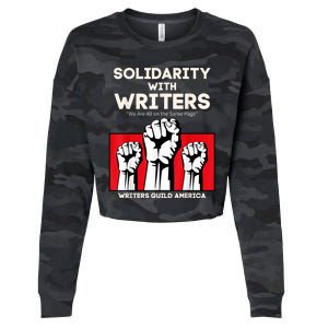 WGA Solidarity With Writers Guild Of America On Strike Retro Cropped Pullover Crew